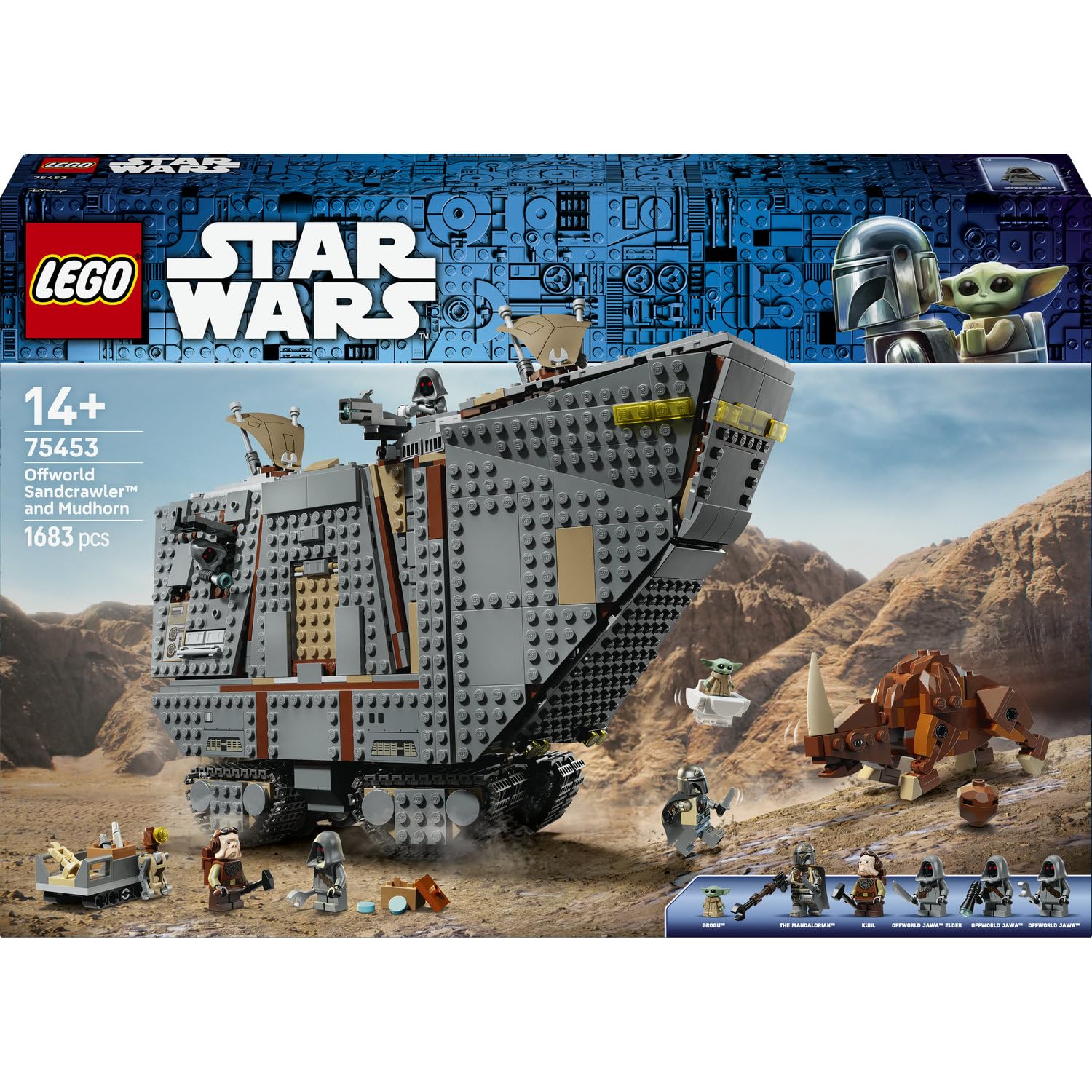 LEGO Star Wars Offworld Sandkrawler und Schlammhorn 75453 | Spielzeug ab 14 Jahren für Jungen, Modellbau mit Grogu Figur & 5 Minifiguren, inkl. The Mandalorian, Geschenk, 1683 Teile