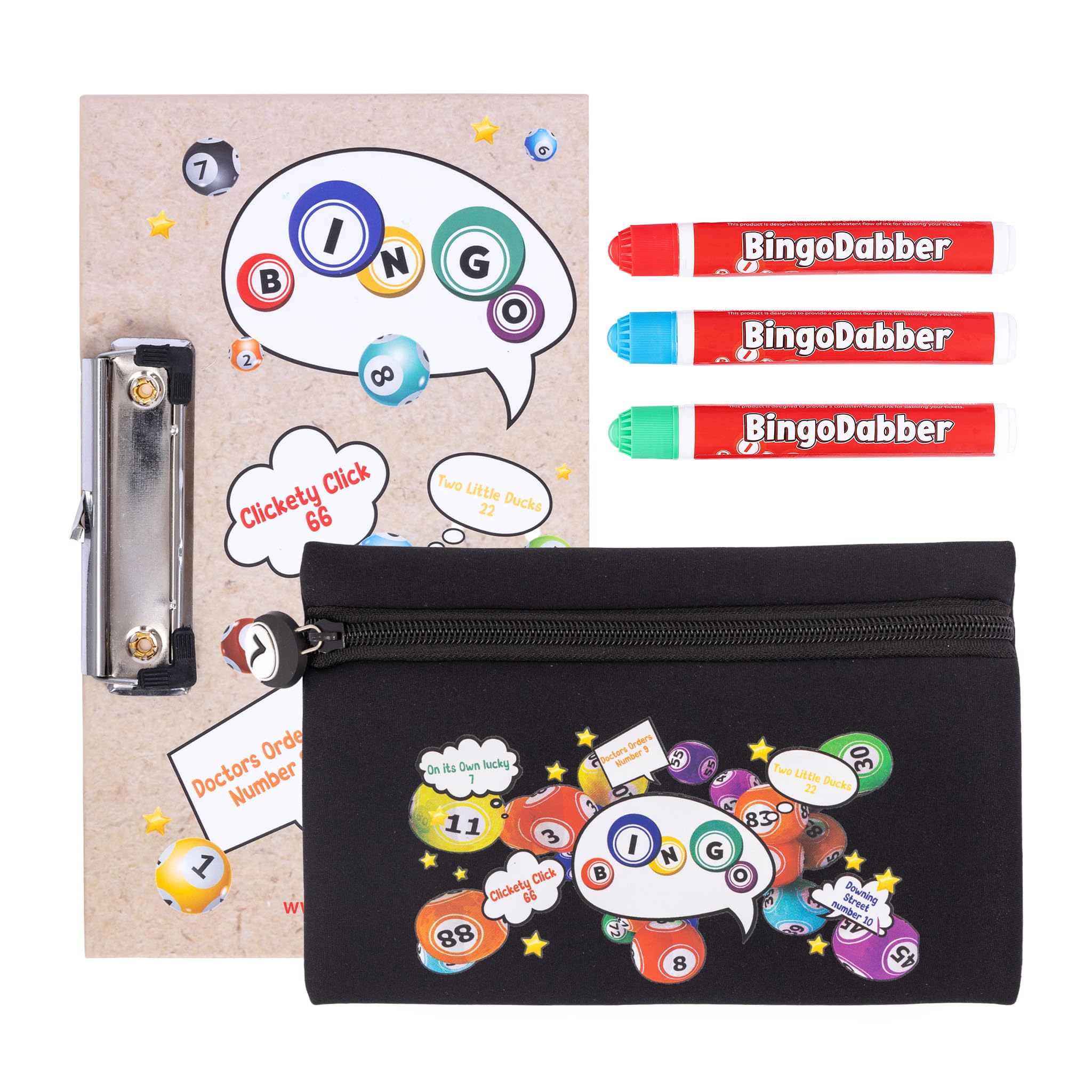 evelay Bingo Dabber Case Holder Gift Set, Black, 21.5 cm x 14 cm