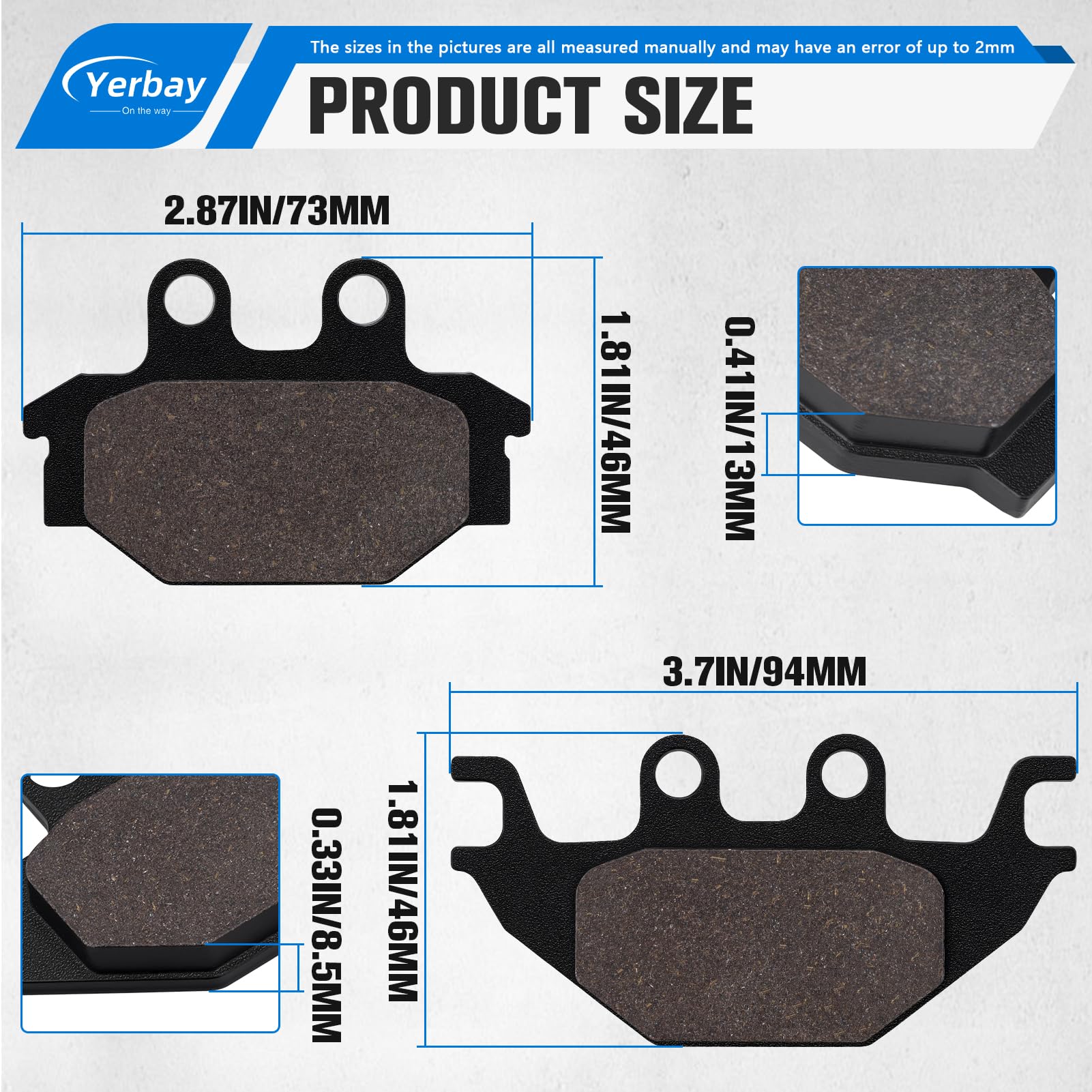 Plaquettes de frein avant/arrière pour SYM Quadlander 300 2007-2010 / KYMCO MXU 250 R 2012 2013 / MXU 300 2005-2014 / MXU 300 R 2010-2013
