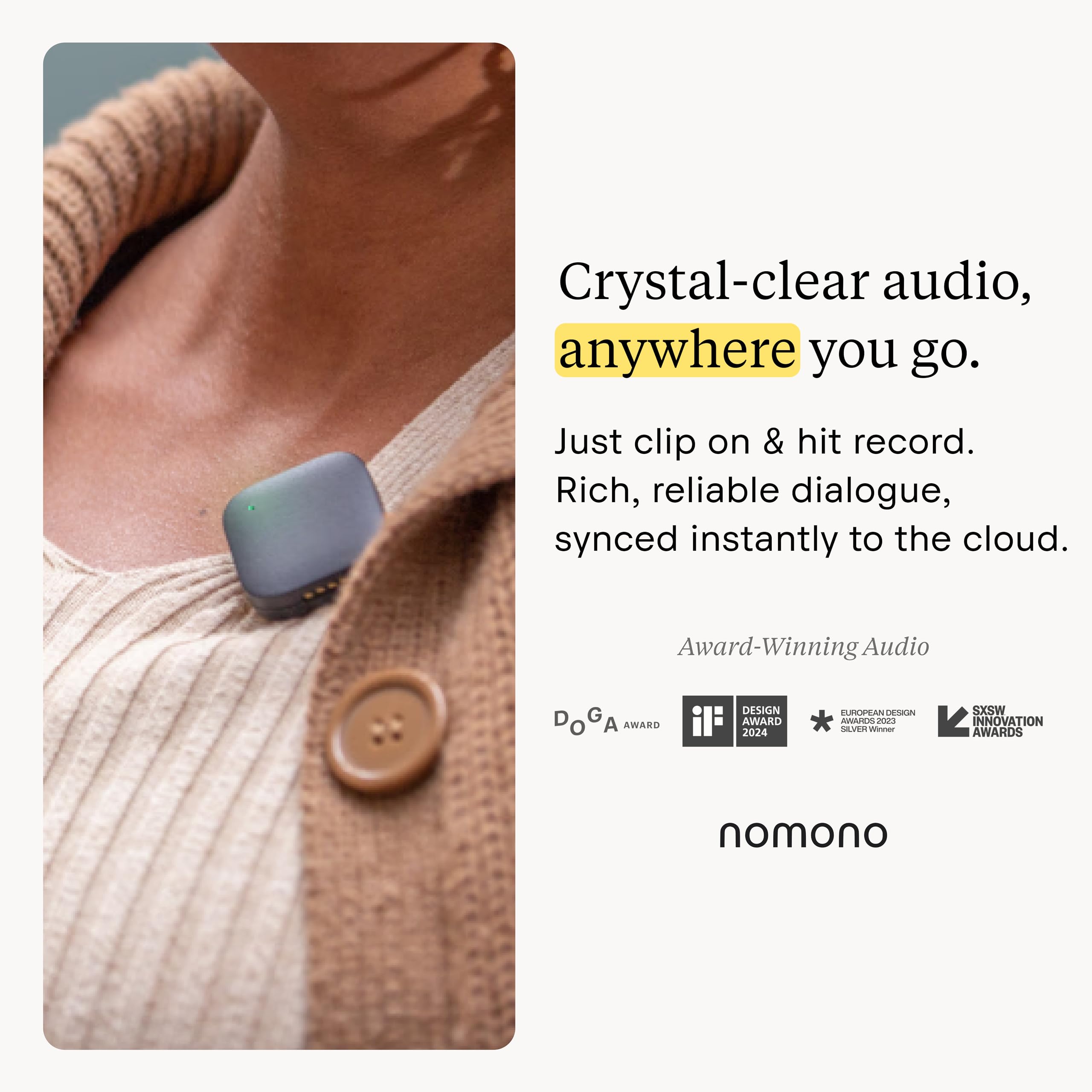 Nomono Stellar Kit | Tragbares Podcast-Kit mit 2 professionellen kabellosen Lavalier-Mikrofonen, Ladestation & Reisehülle, tragbares Audio für Meetings, Interviews, Podcasts und mehr
