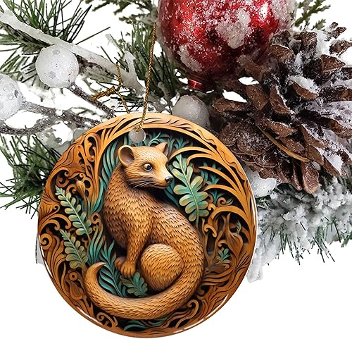 Miniatura 4 de Arte de madera tallada de una mangosta en el bosque 3D adorno de cerámica arte, decoración de vacaciones, decoración de interiores de automóvil,