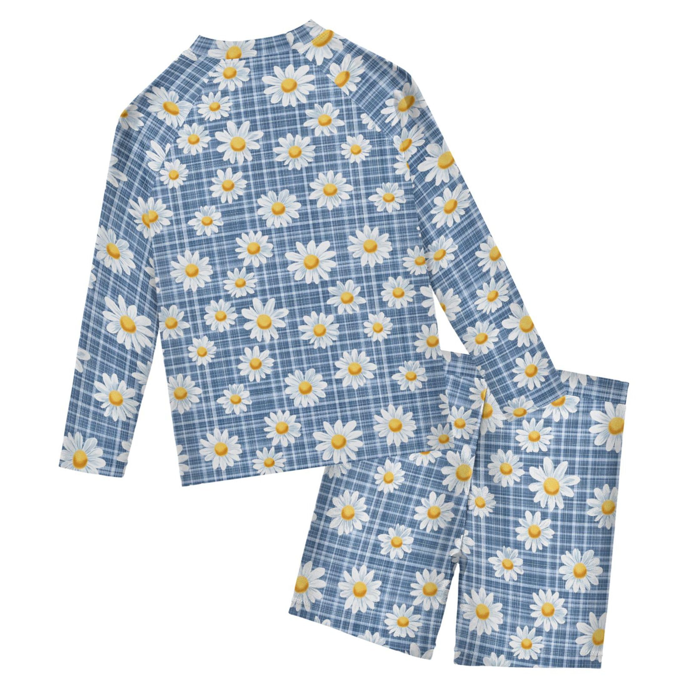 Flowers Baby Boys' Toddler Long Sleeved Rashguard Swim Bathing Suit Set B0403688