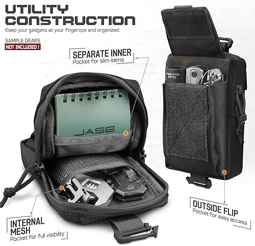 Miniatura 4 de LIVANS Mochila táctica Accesorios Bolsa, Molle Accesorios Correa de hombro Bolsas de fijación Utilidad EDC teléfono bolsa deporte