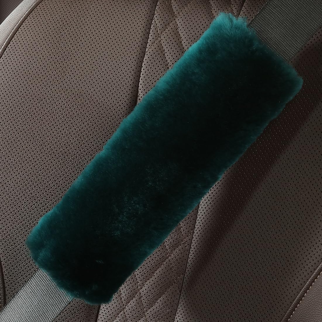 OGLAND 2 Pack Sheepskin Car Seat Belt Cover Pads | Wool Seatbelt Cushions