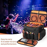 Vista 9 de Bolsa de Archivos de Cables para DJ con 6 Divisores Desmontables Bolsa de Cables de Alta Capacidad para Conciertos para Cables, Equipo de DJ