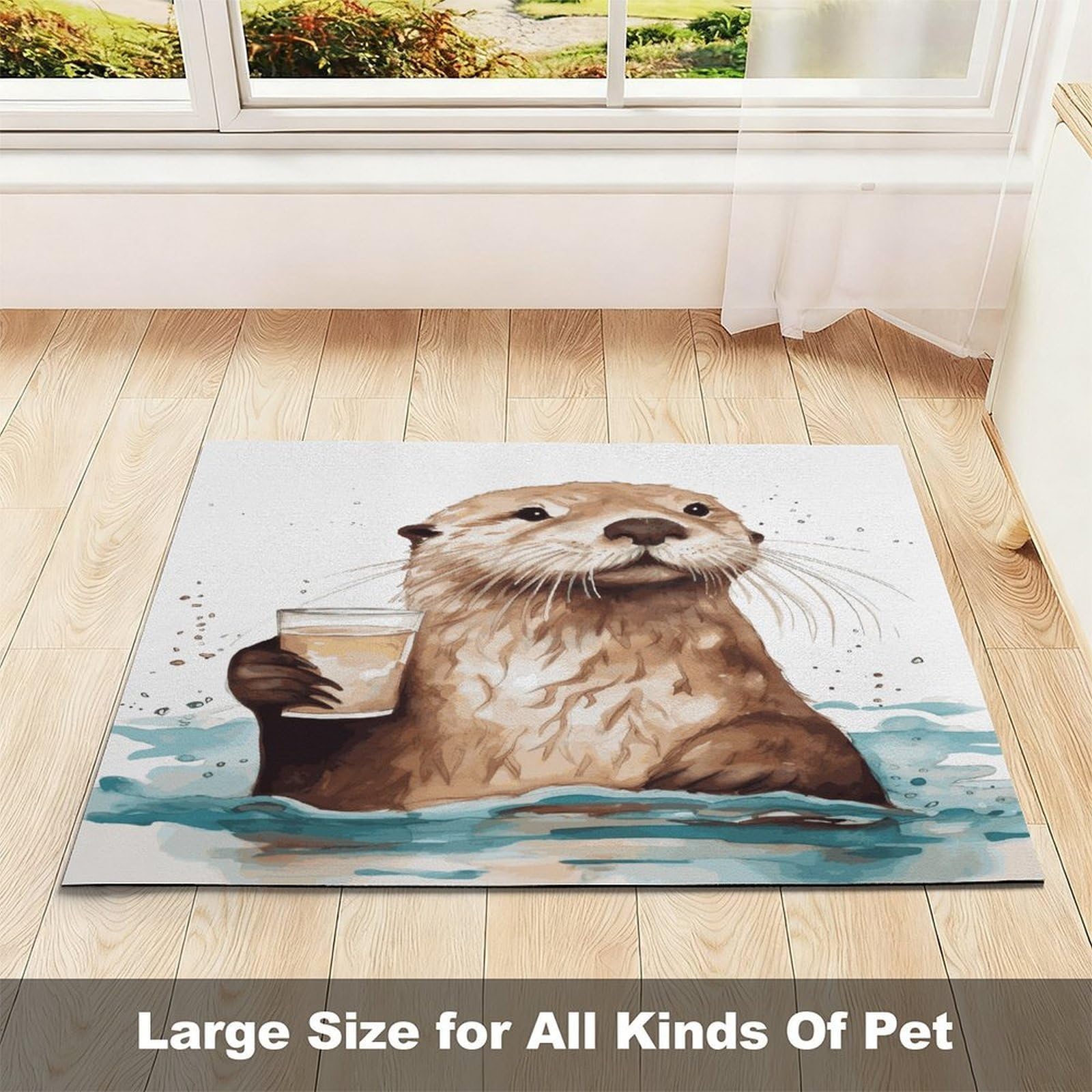 Tapis de nourriture pour chat en loutre de mer – Tapis d'alimentation antidérapant pour chien facile à nettoyer pour la nourriture et l'eau, tapis de gamelle pour chien et chat, 61 x 81,3 cm
