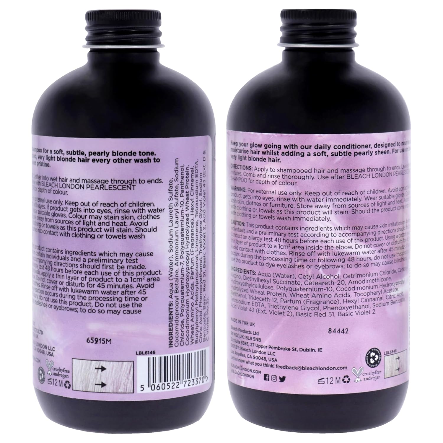 Pearlescent Kit by Bleach London for Unisex - 2 Pc Kit 8.45oz Shampoo, 8.45oz Conditioner