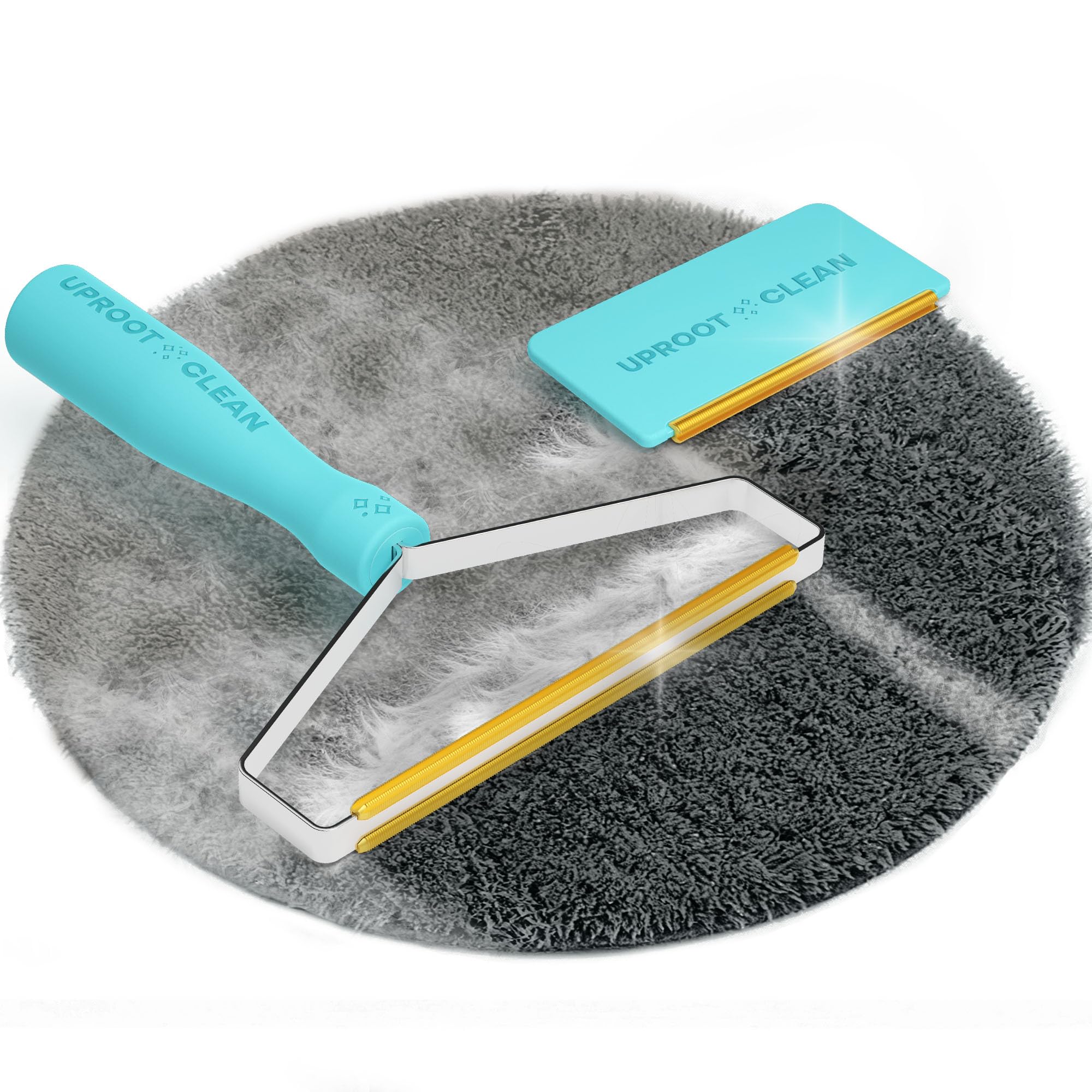 Uproot Cleaner Pro & Mini Cat Hair Remover - Special Dog Hair Remover Multi Fabric Edge and Carpet Scraper by Uproot Clean - Easy Pet Hair Remover for Couch, Pet Towers & Rugs - Gets every hair!