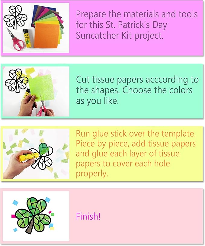 DIY St. Patrick's Day Suncatchers: 3 Sets of 9 Cutouts!