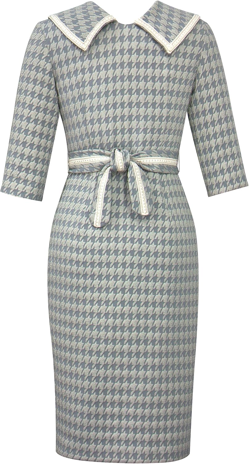 CHIC STAR Womens Embossed Jacquard Trim Dress - Image 4