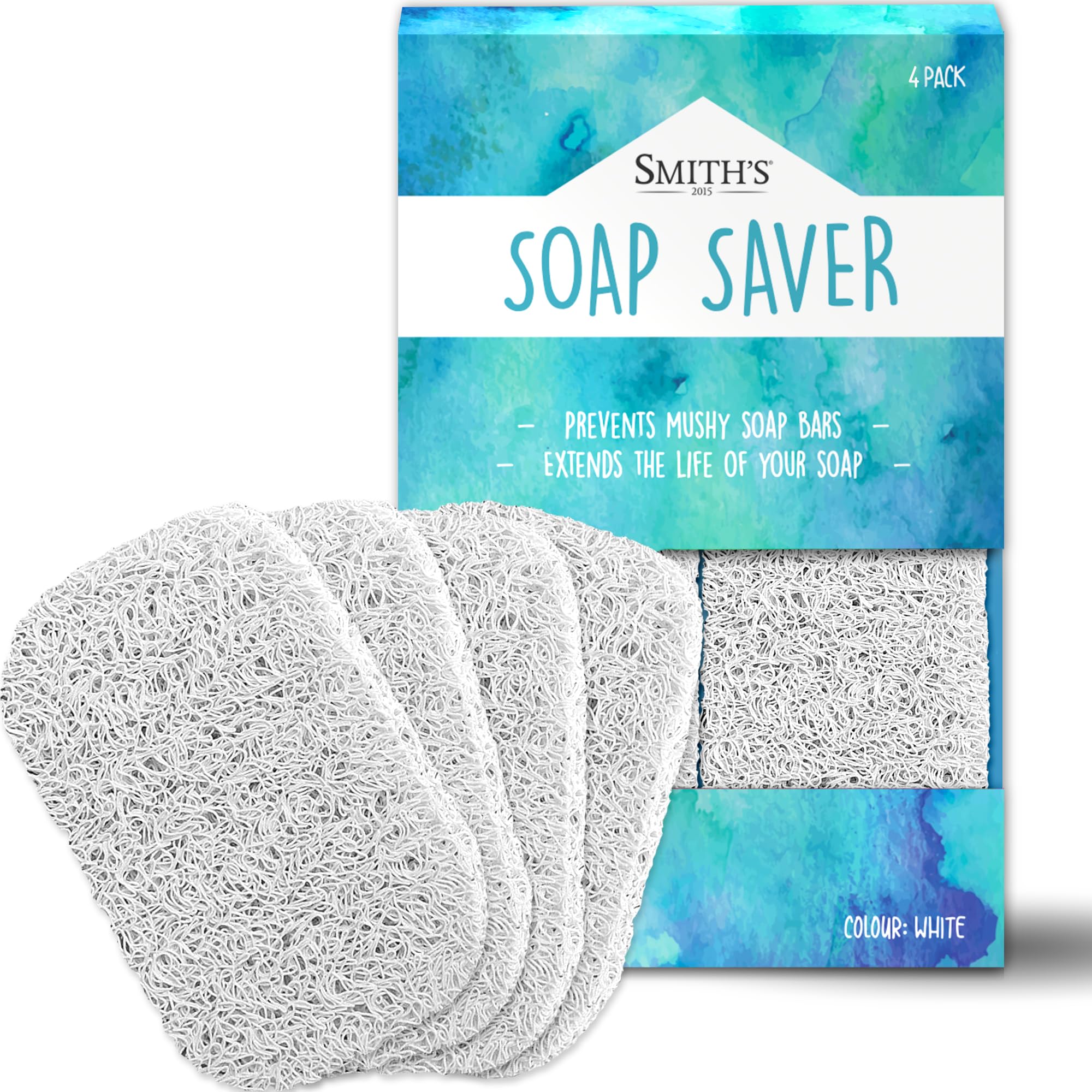 Soap Saver by Smith’s®, White, 14 cm (L) x 8 cm (W) x 1.2 cm (H)