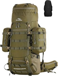 TRAWOC THUNDERSTORM 90L Internal Metal Frame Rucksack for Men &Women Travel Backpack with Detachable Daypack/Camping Hiking Trekking Bag BHK008