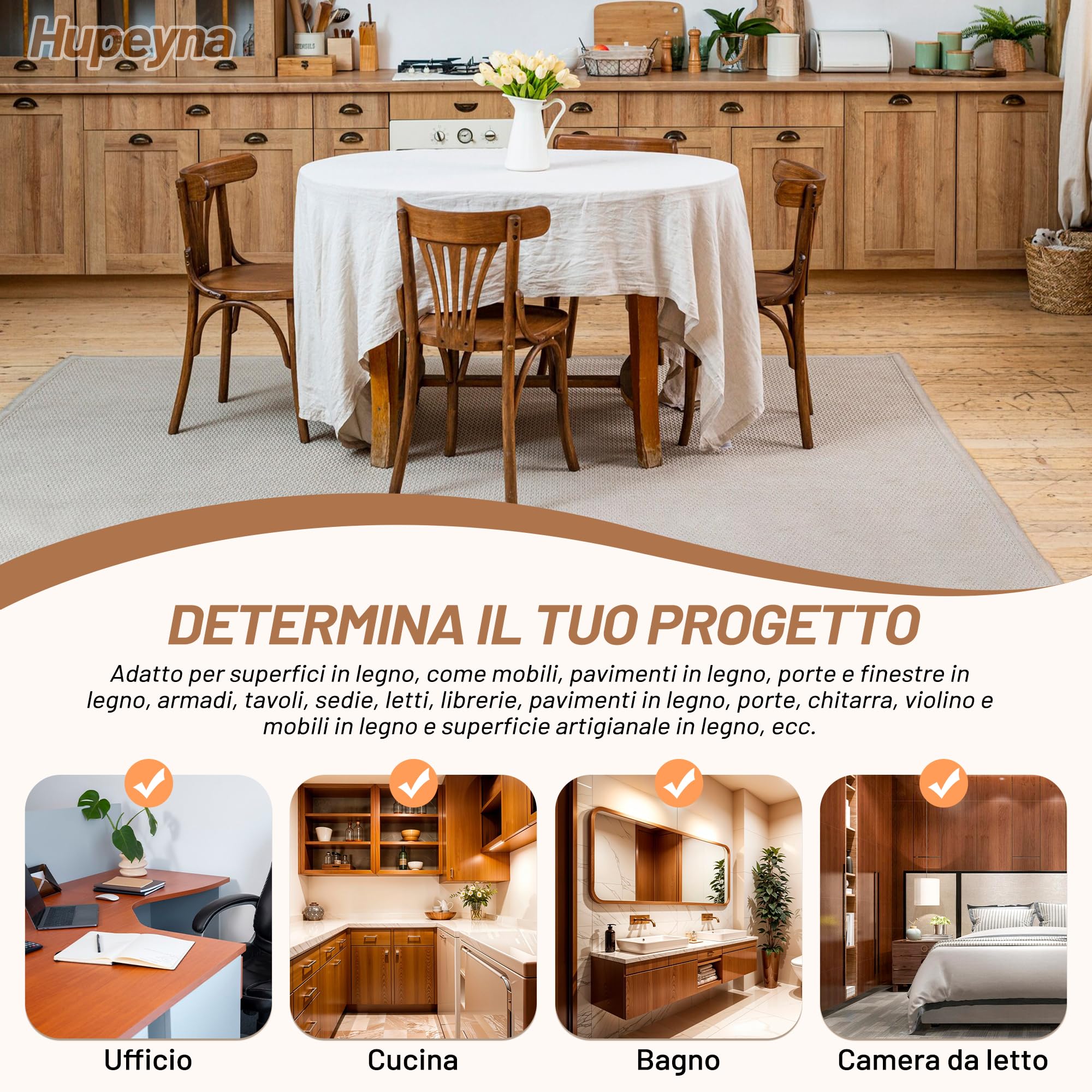 Kit di Riparazione per Legno, Grande Capacità Kit di Riparazione per Mobili in Legno, Stucco per Legno - Riparare di Graffi, Crepe, Buchi, Scolorimento per Pavimenti, Riparazione Legno Mobili