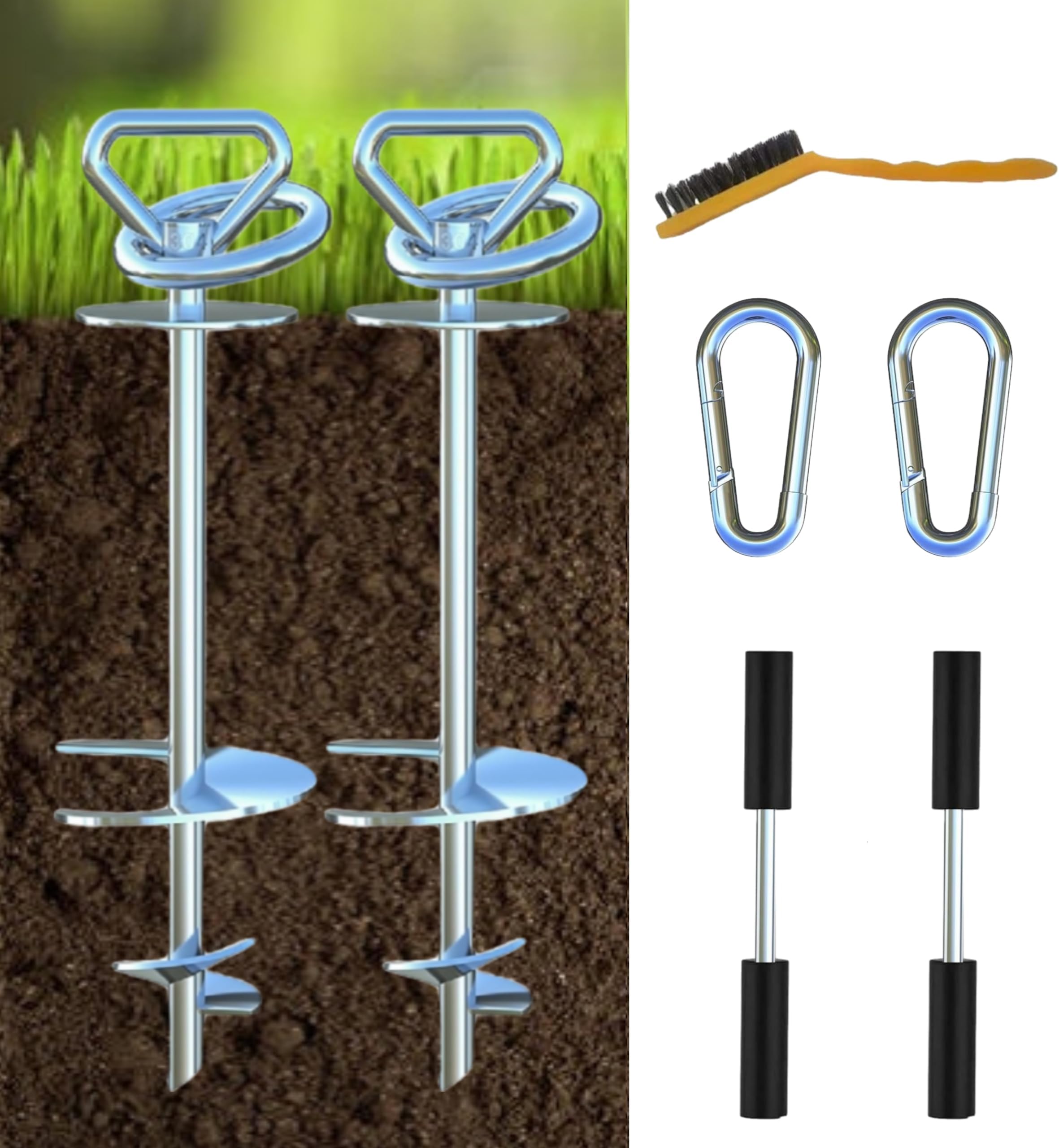 TOMBABY 2Pack Heavy Duty Quality Dog StakeDog Tie Out