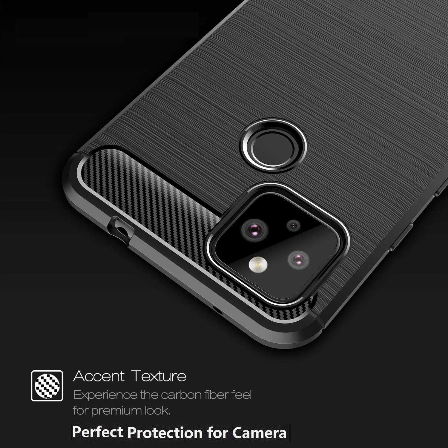 Custodia Per Google Pixel 4a Con Fibra Di Carbonio - Cruzerlite, TPU Morbido Antiurto, Design Antimpronta, Colore Rosso