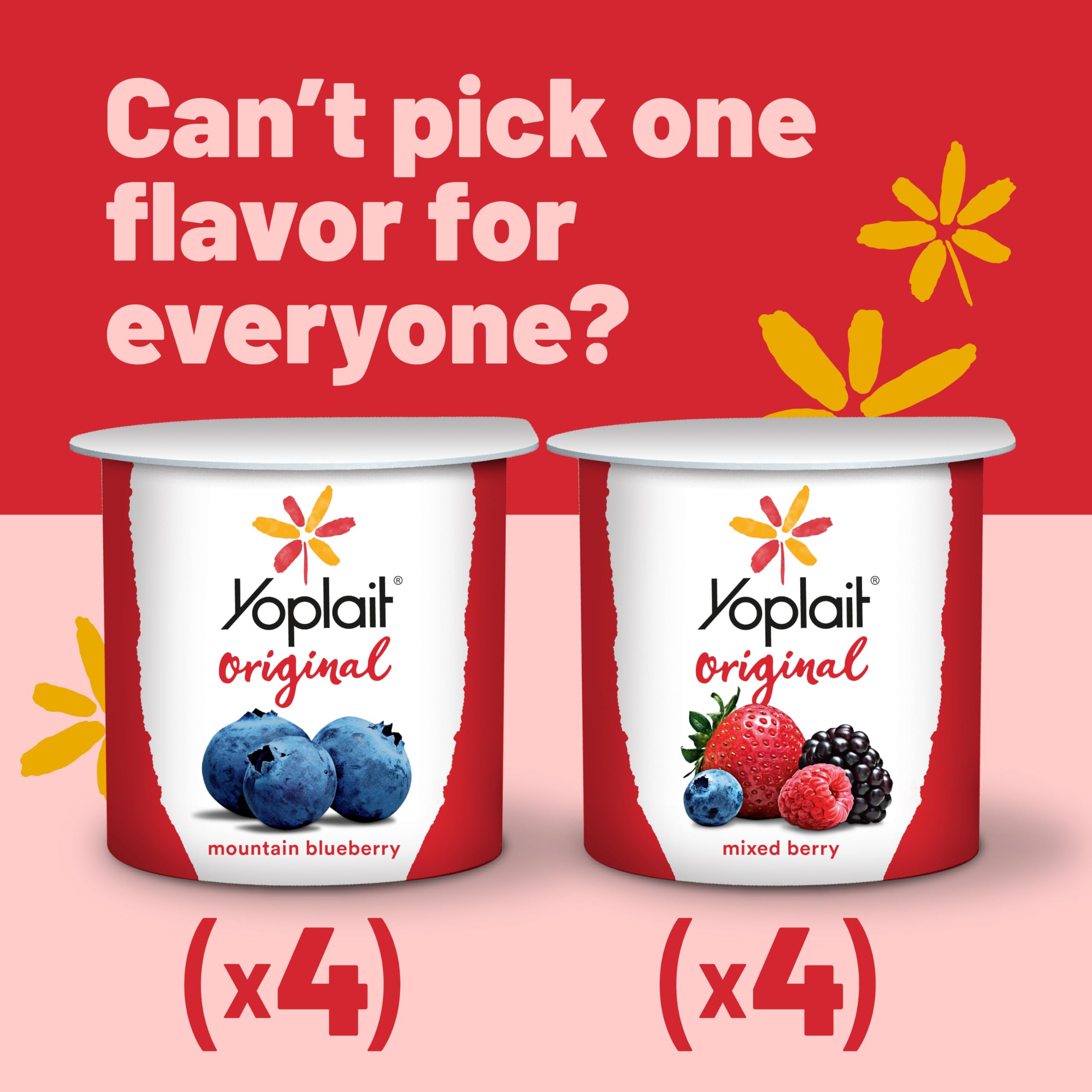 Amazon.com: Yoplait Original Low Fat Yogurt Variety Pack, Mountain