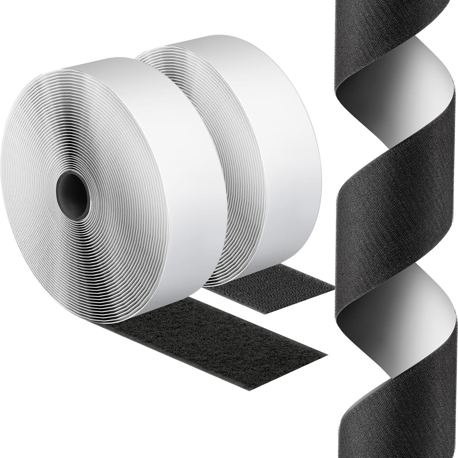 2''×36 Feet Black Heavy Duty Hook and Loop Tape Adhesive