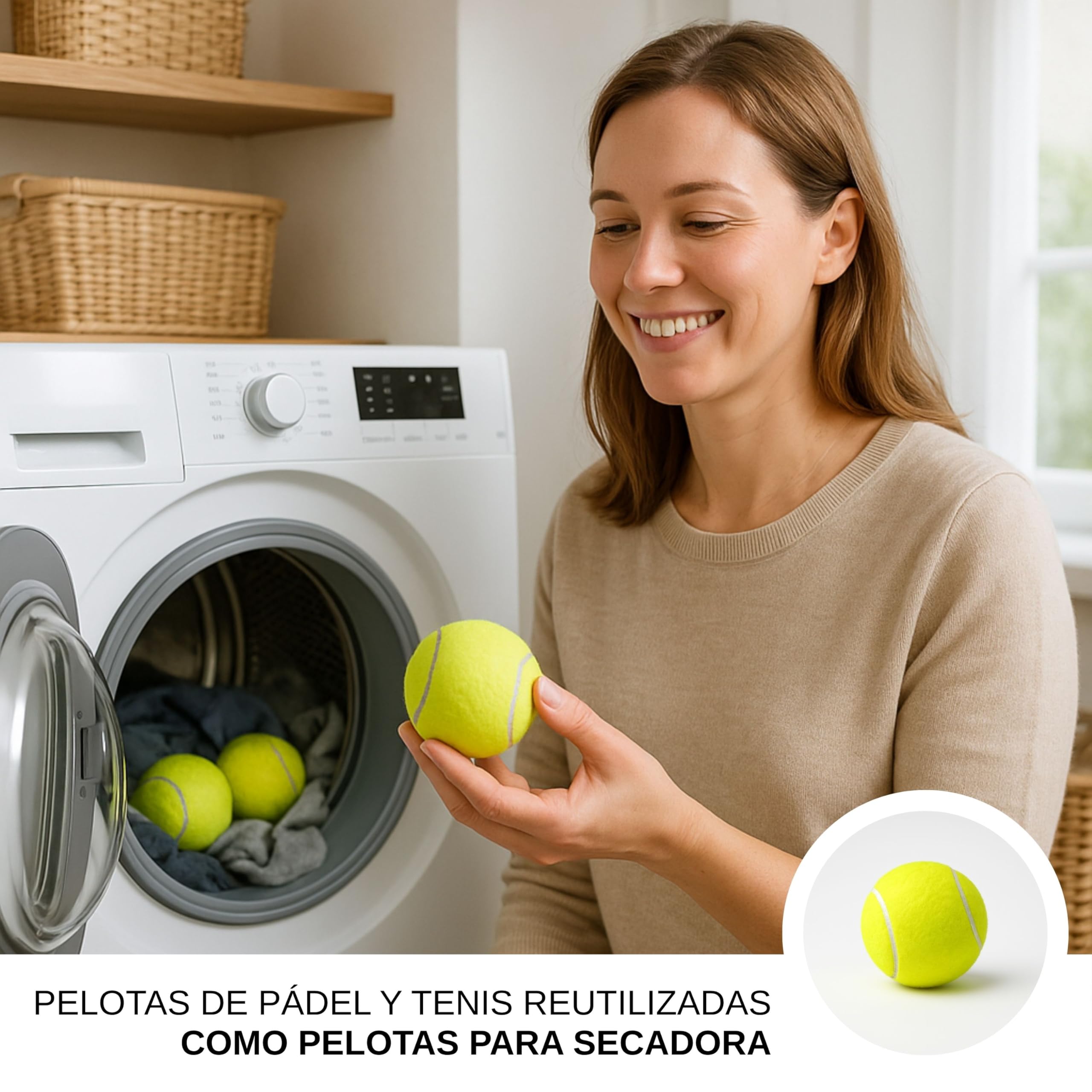 Bolas de pádel y tenis recicladas – 72 unidades – Bolas de pádel y tenis para entrenamiento y perros – Ideal para jugar, deporte y secadora