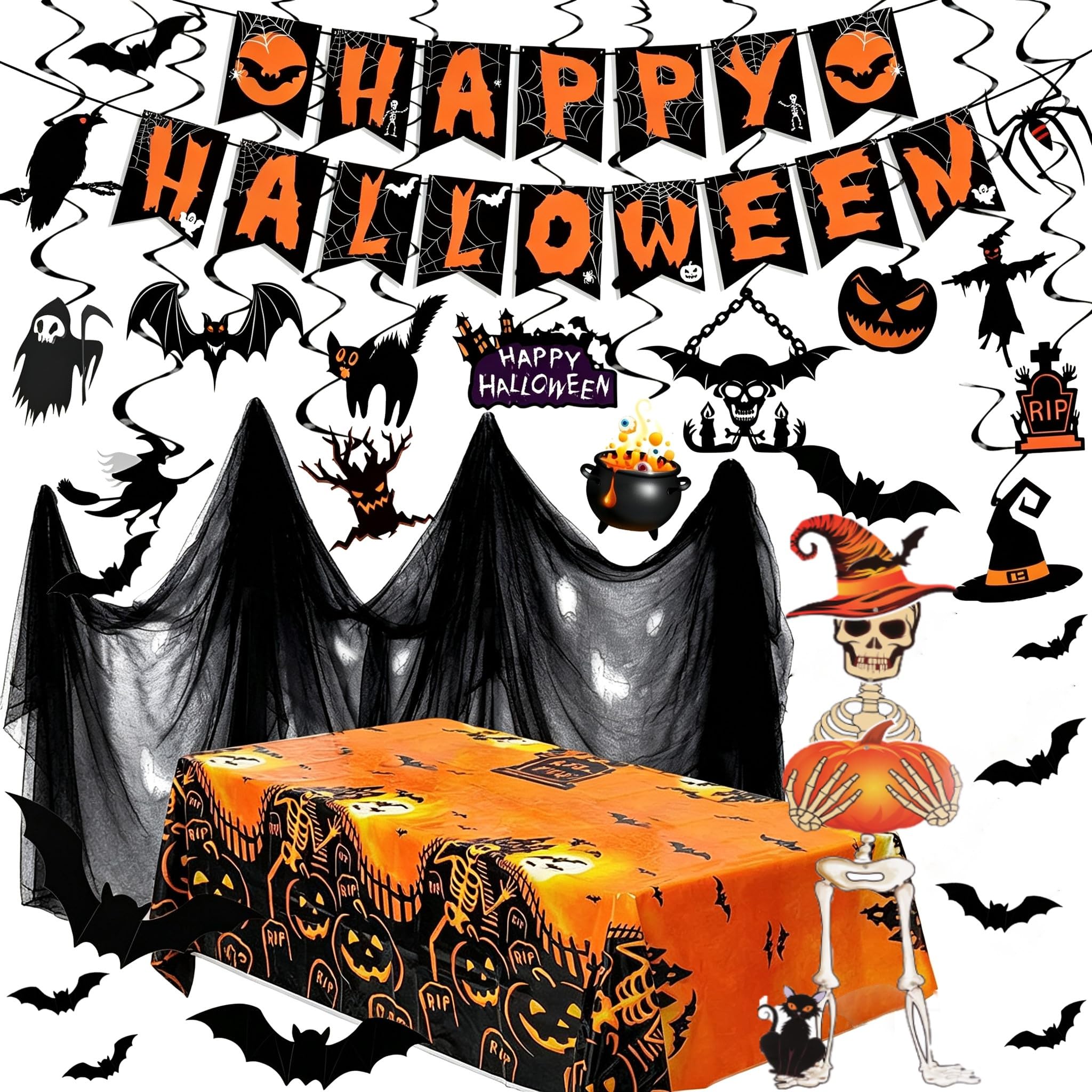 iZoeL Spooky Halloween Decorations Indoor Halloween Party Decor