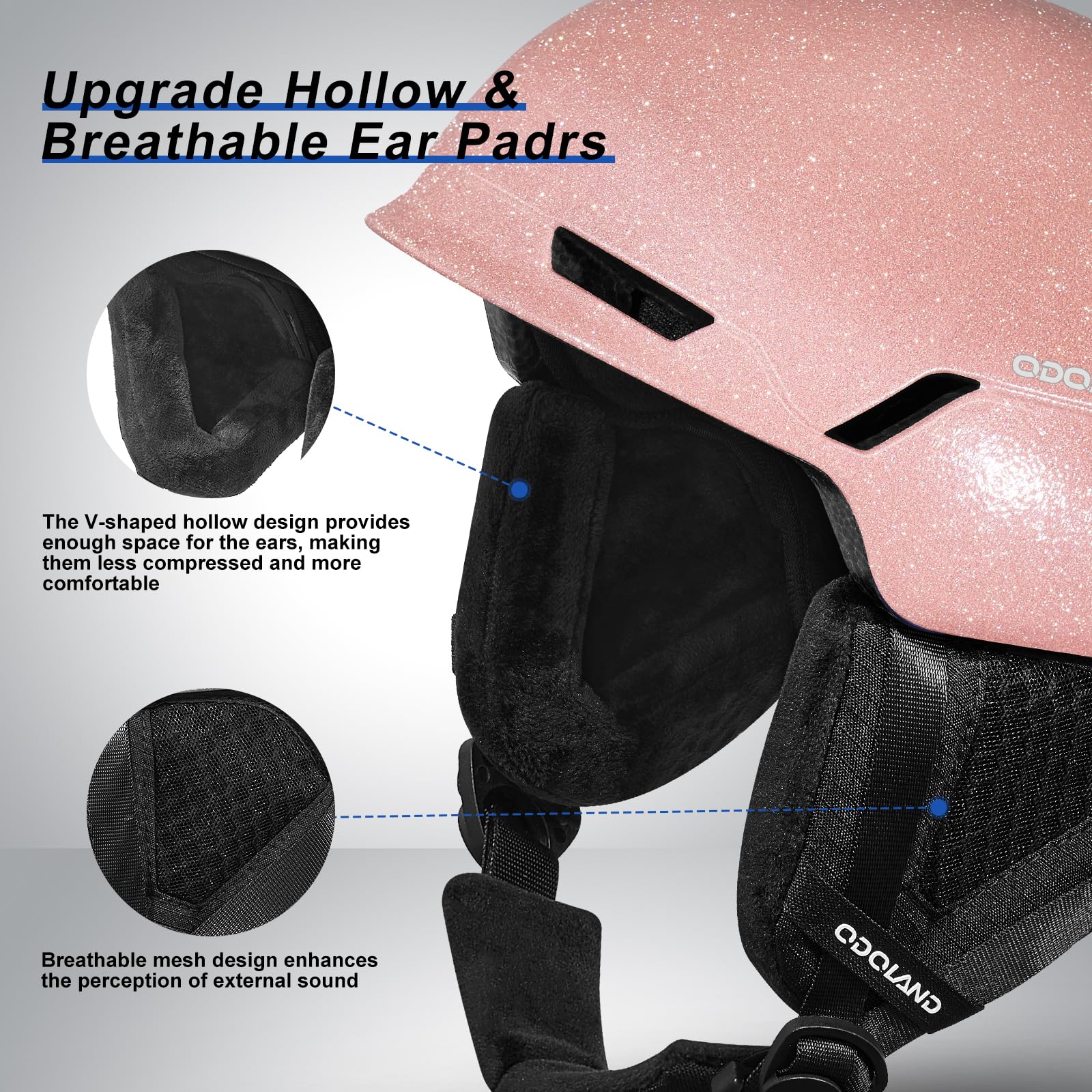 Odoland Casco da Sci per Uomo Donna Ragazzo e Ragazzi, Casco da Snowboard Ruota Regolabile, Ottima Ventilazione, Casco Ski per Sci Pattinaggio Snowboard