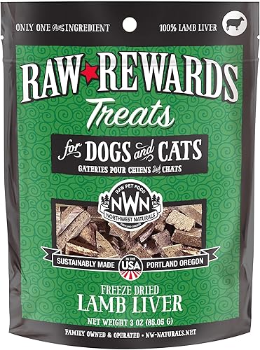 Miniatura 8 de Northwest Naturals Raw Rewards - Golosinas liofilizadas para perros y gatos - Hígado de carne - Alimento para mascotas sin gluten - 3 onzas