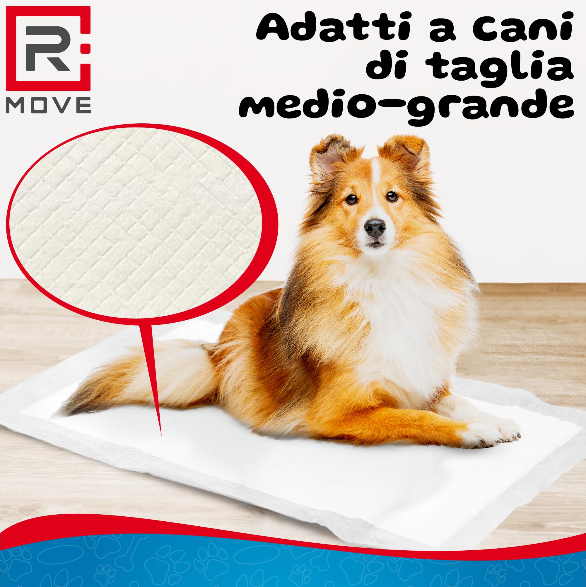 RMOVE 120 podkładów dla psów 60 x 90 cm, bardzo chłonne maty do toalety dla psów, podkłady z powłoką przeciwzapachową, podkłady dla psów, wodoodporne maty podkładowe (60 x 90 cm (120 szt.)