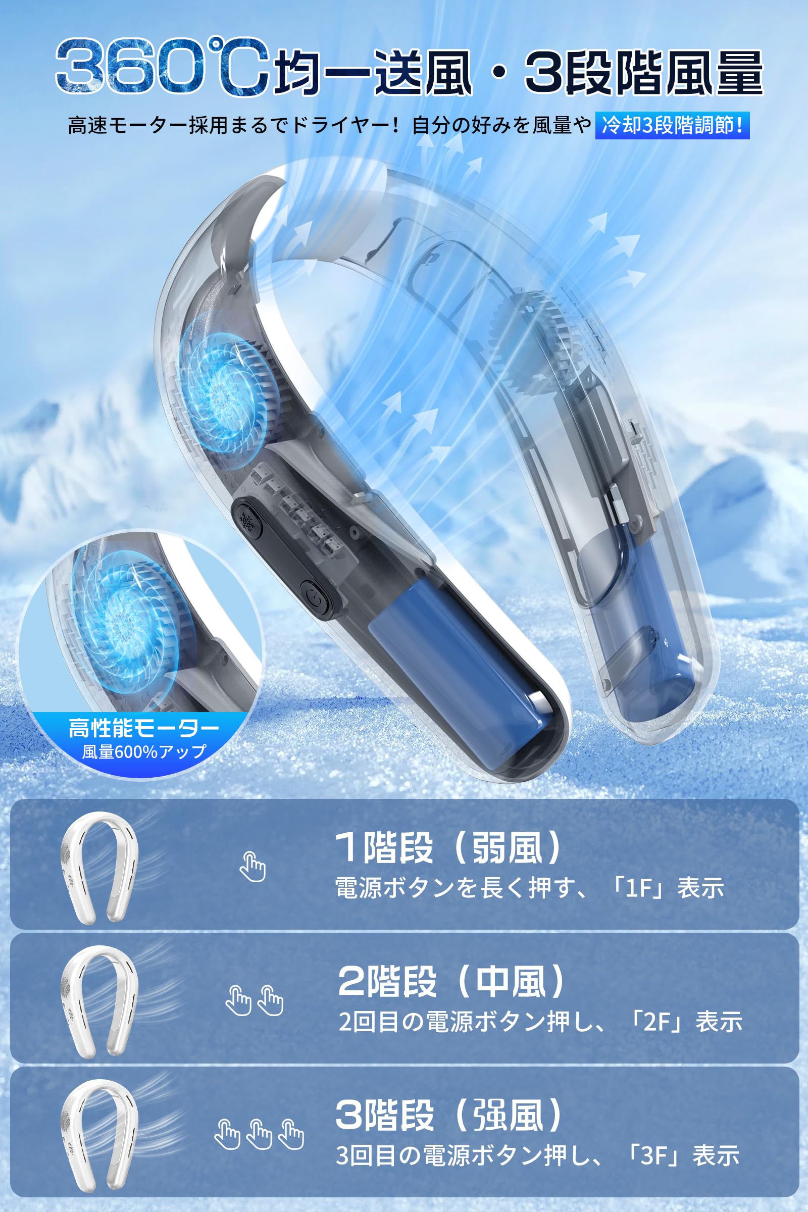 Amazon.co.jp: ORTCI ネッククーラー 冷却プレート 首掛け扇風機【2025