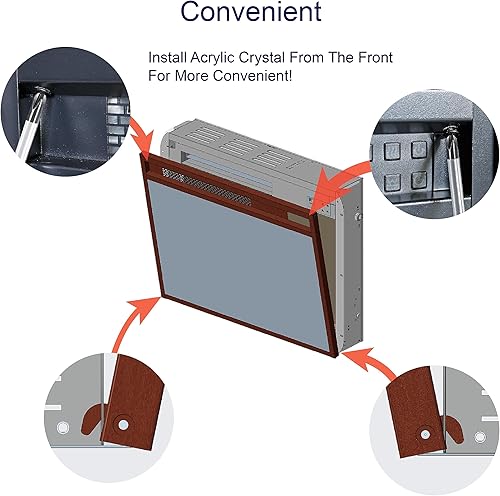 Miniatura 6 de Soporte de TV con chimenea eléctrica de 60 pulgadas con sincronización de luces LED coloridas, color madera de granero recuperada (roble oscuro)