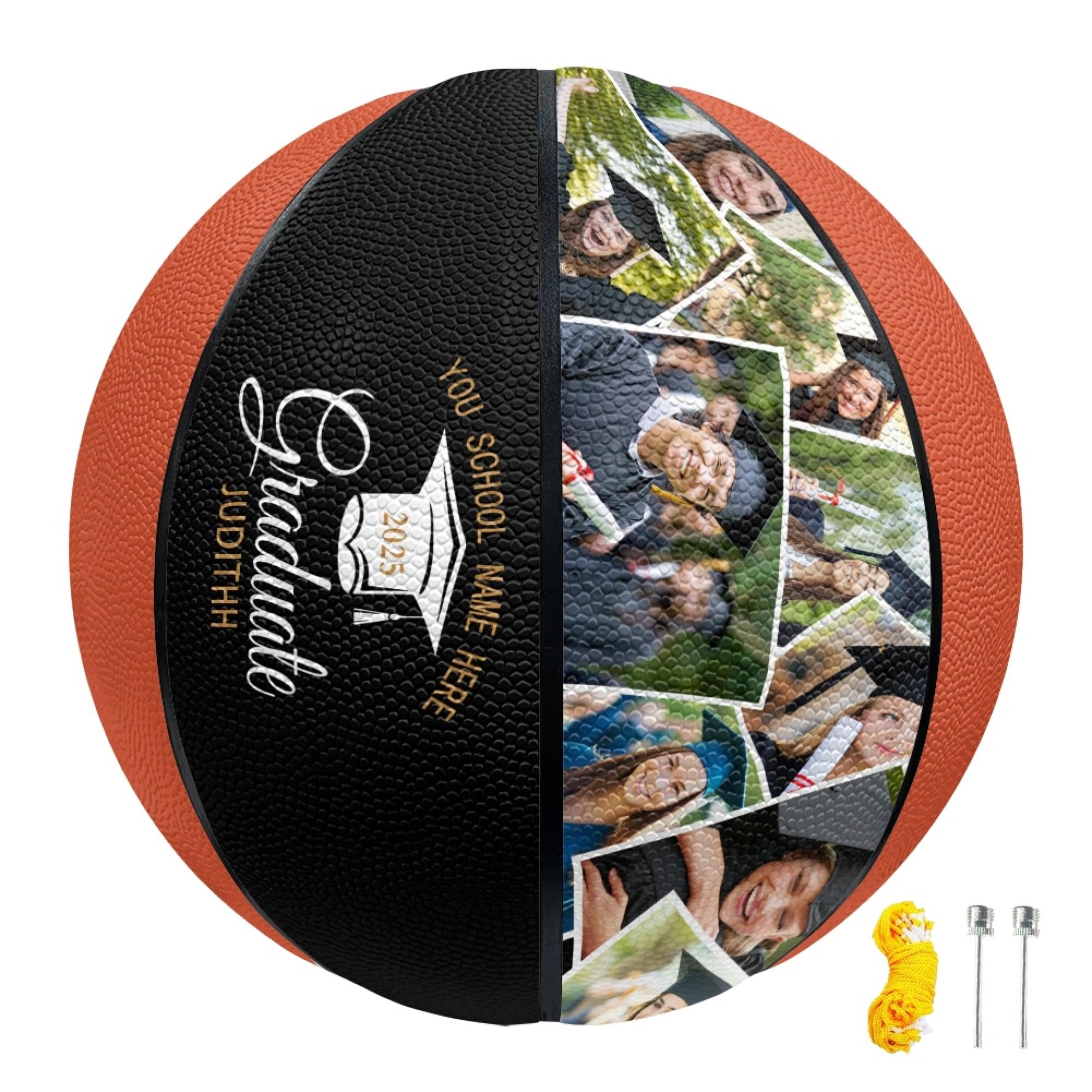 YUWVVCV Best Dad Ever,Personalized Basketball with Photo and Name,Indoor and Outdoor with Text,Customized Gift for Dad,Son,Friend (styleA-10)