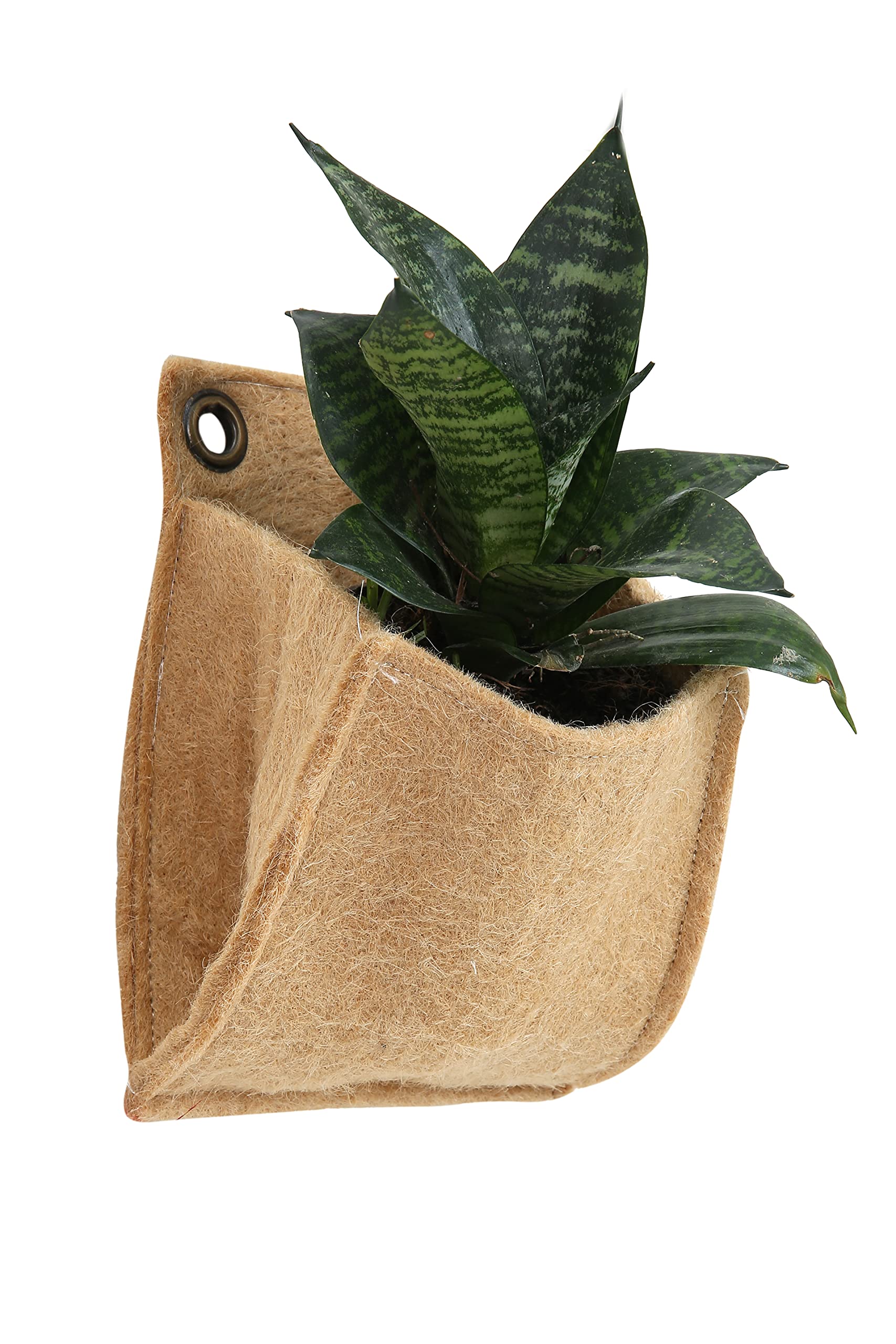 Green Bundle Jute Vertical Pockets | 1 Pocket Hanging Planter | Just Place Potted Plants Inside | Create a Vertical Garden Anywhere You Like | Pack of 2