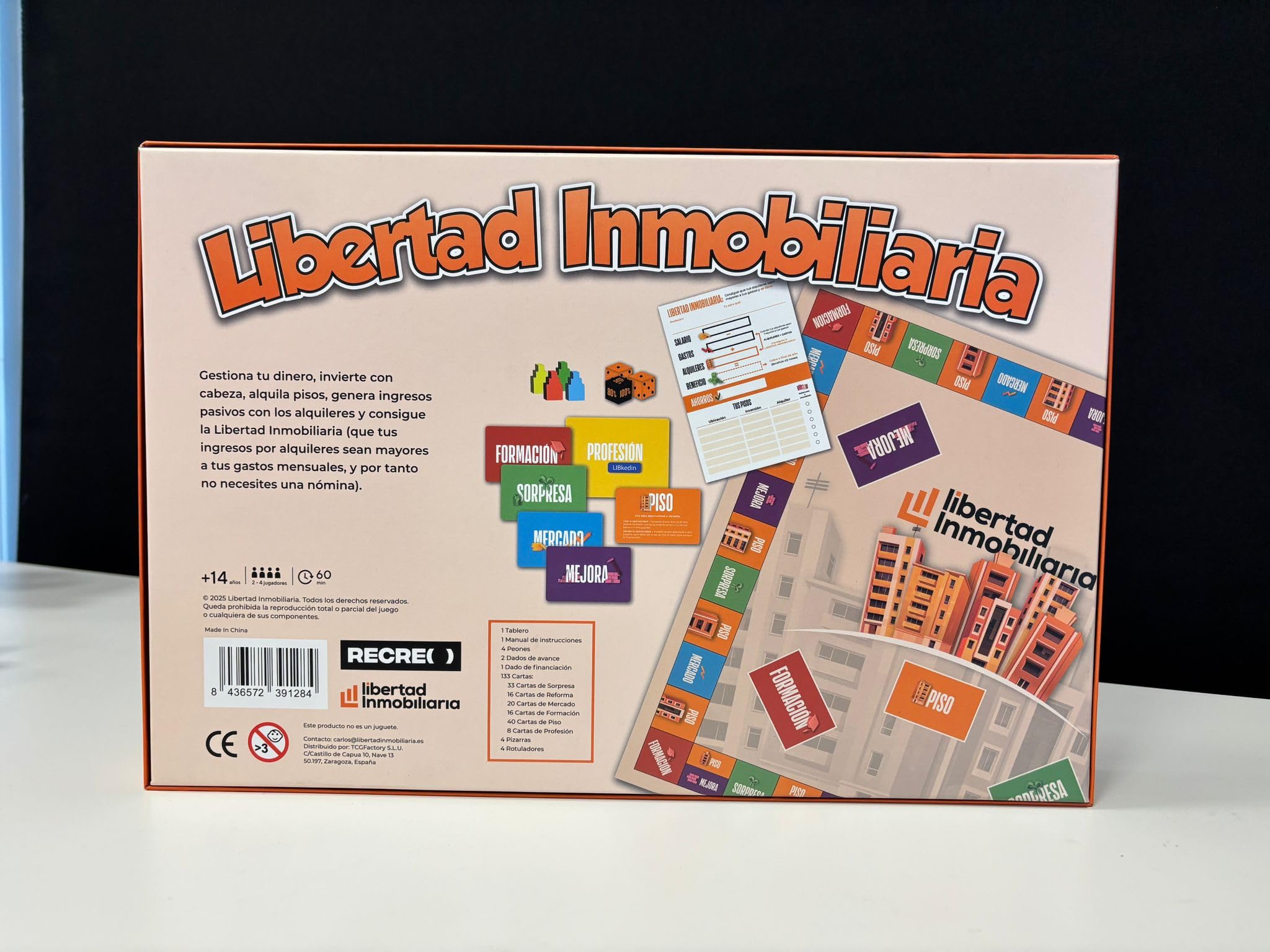 LIBERTAD INMOBILIARIA | Juego de Mesa Educativo | Juegos de Mesa Adulto Aprender a Invertir | Board Games Libertad Financiera Inversión Inmuebles | Juego de Mesa Adulto y Niños +14 años | Carlos Galan