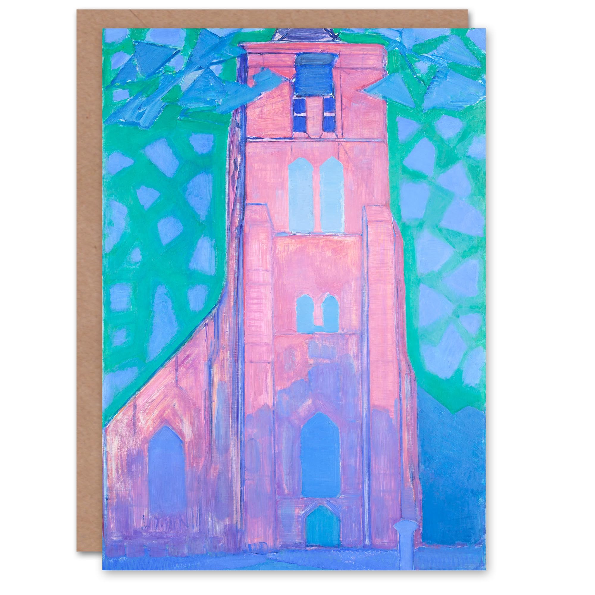Artery8 Piet Mondrian Art Card Church Tower at Domburg Abstract Painting