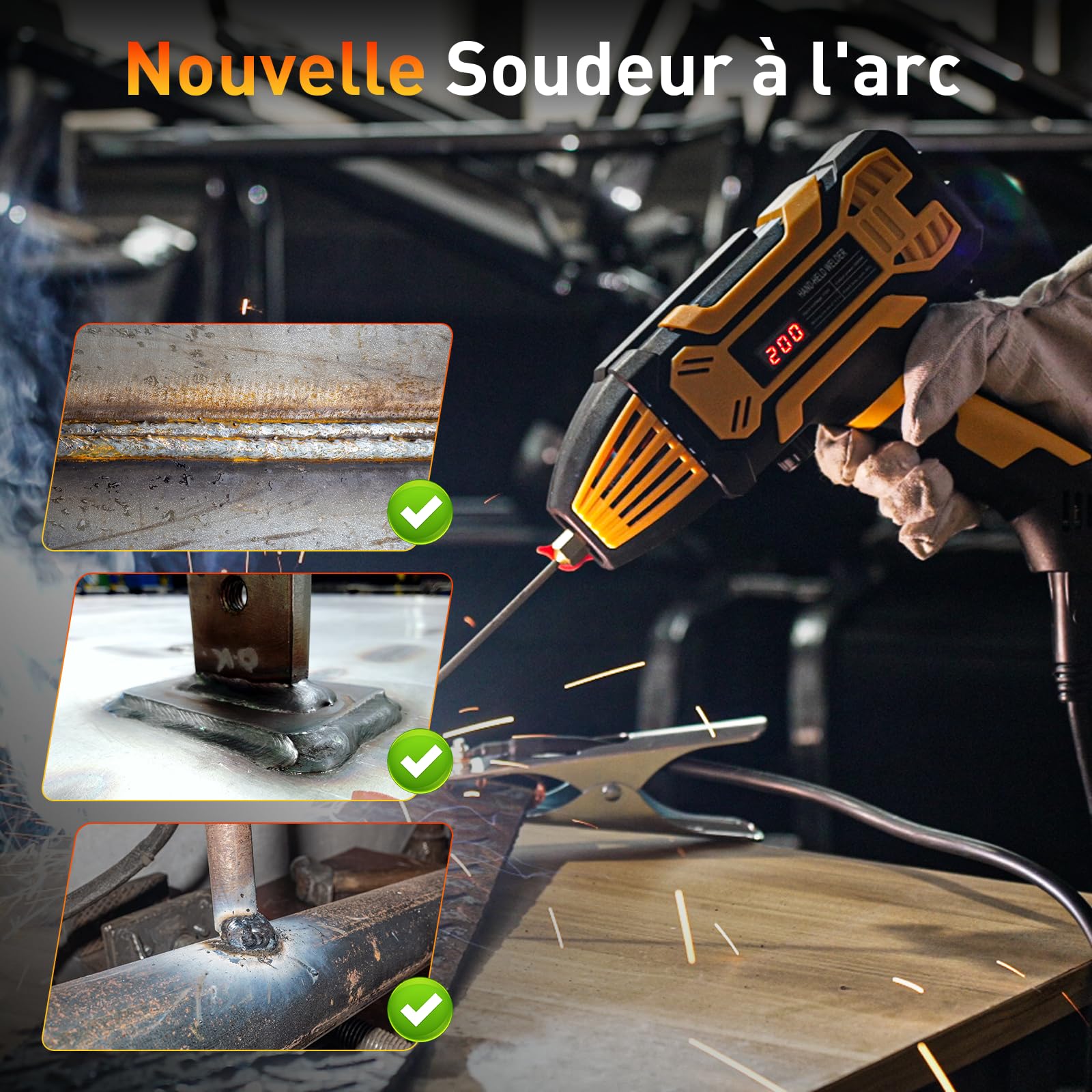 Soudeur à l'arc - FA206 220 V Soudeur Poste de Soudage IGBT 120 A avec Inverseur 6 Réglages de Courant Variables, Pistolet de Soudage à l'arc Électrique Set pour Fil Machine 3/32"-1/8"(2,4-3,2 mm)