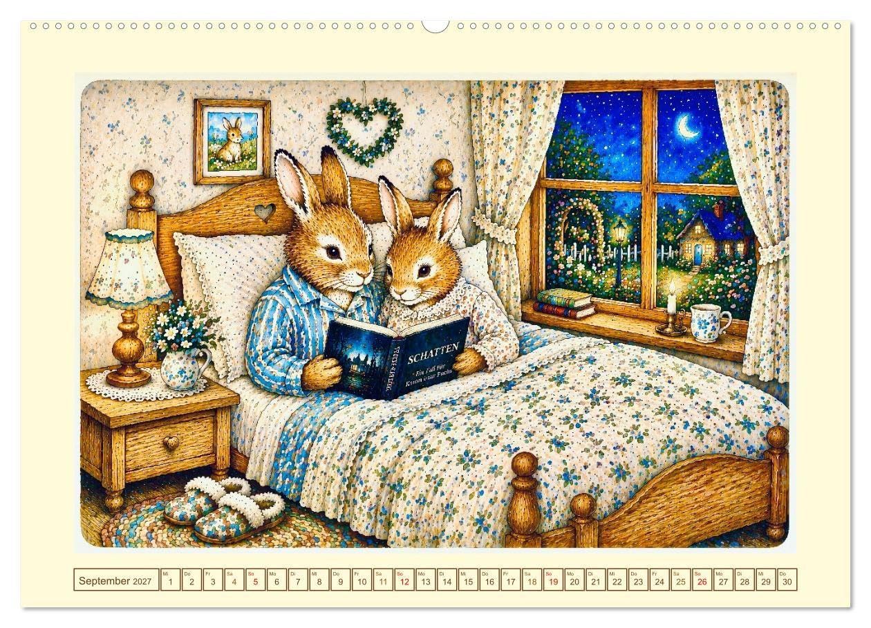 Bei Familie Hase (hochwertiger Premium Wandkalender 2027 DIN A2 quer), Kunstdruck in Hochglanz: Ein Jahr voller Liebe für die ganze Familie (CALVENDO Kunst)