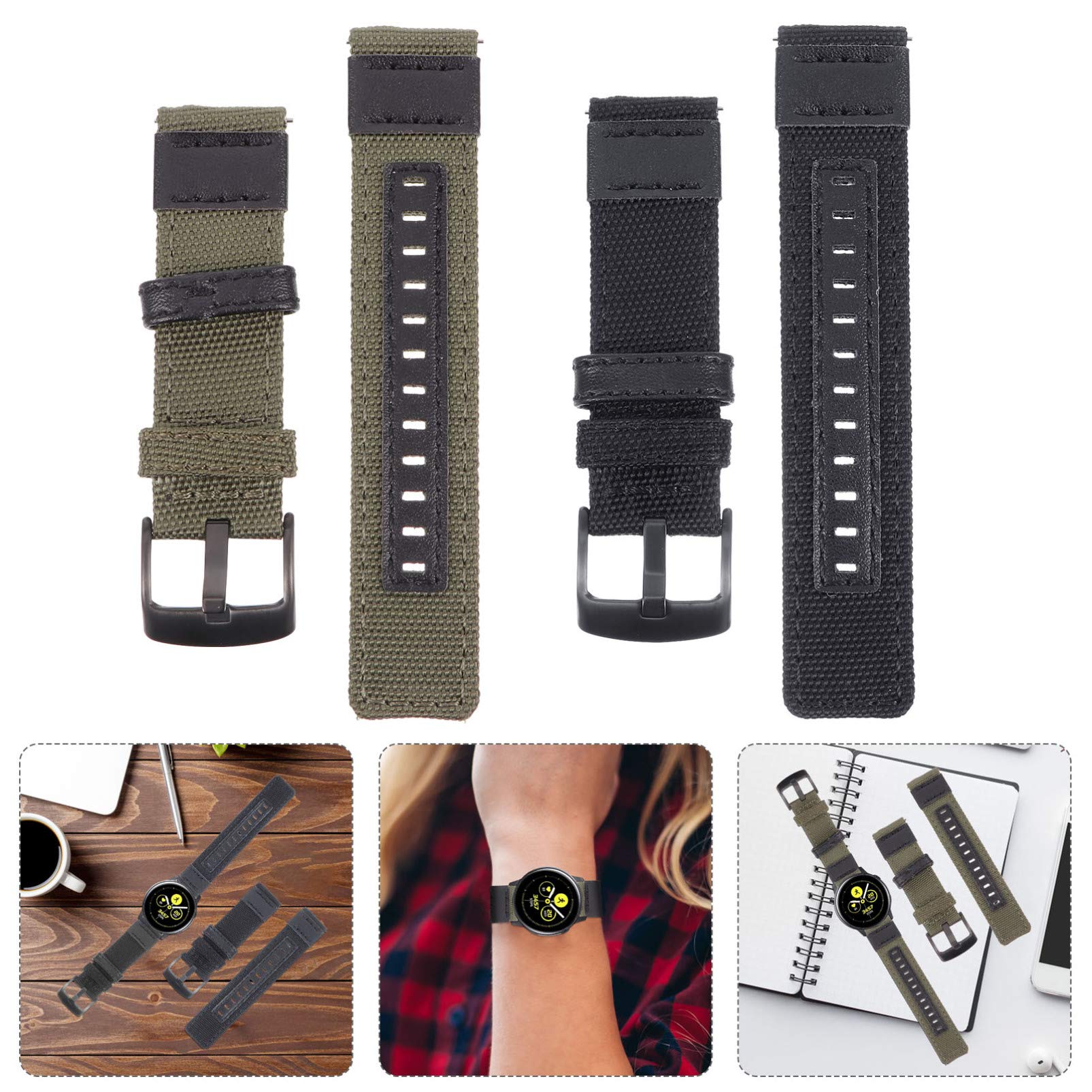 Gatuida 4pièces Bracelets Nylon Canvas Pour Montre Étanche Et Confortable Et Compatible Avec Montres Connectées