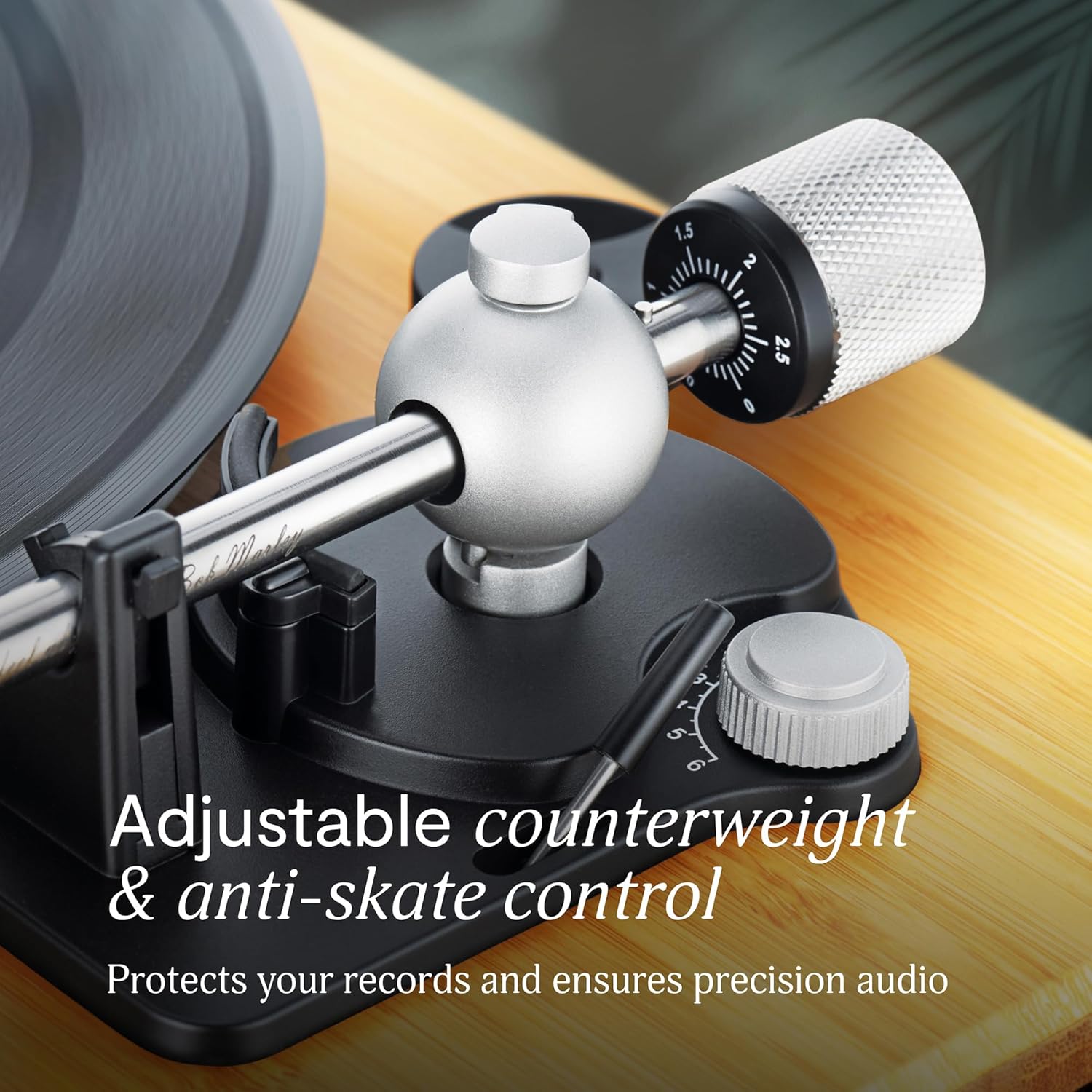 House of Marley Stir It Up Wireless 2 Turntable with Speakers - Sustainably Made Bluetooth Record Player & 10W Bookshelf Speakers, Easy Set Up Vinyl Player with an Audio Technica Cartridge, Bamboo