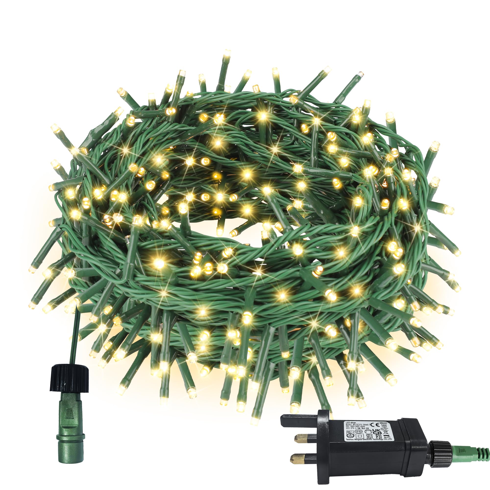 NovaFloat 15m 300 LED Christmas Fairy Lights, Warm White