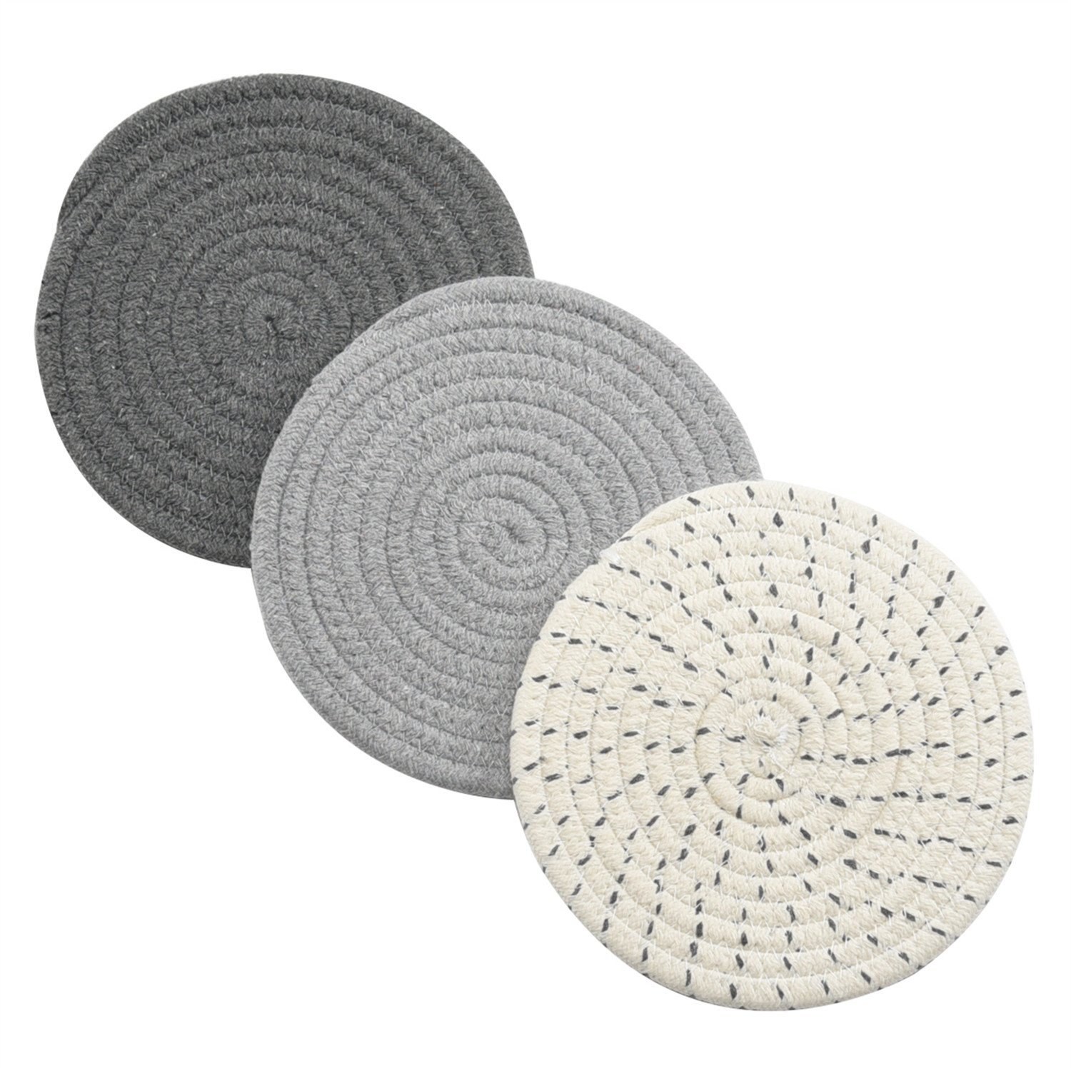 Set Di 3 Sottopentola In Silicone Antiscivolo A Nido D'Ape – Diametro 18,2 Cm, Resistenti Al Calore 230°C, Multiuso, Poggia Cucchiaio, Lavastoviglie, Nero