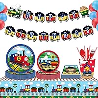 Vista 5 de CC HOME 1 Pack Train Plastic Tablecloth 54 x 87 Inch Long Rectangular Table Cover for Buffet,Birthday Party Holiday Dinner,Picnic or Tablecloth for
