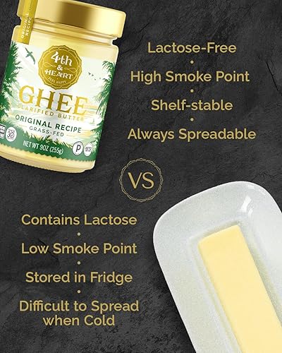 Miniatura 4 de 4th & Heart - Mantequilla con hierba de sal de Himalaya rosa, 9 onzas, criado en pastos, sin OGM, sin lactosa