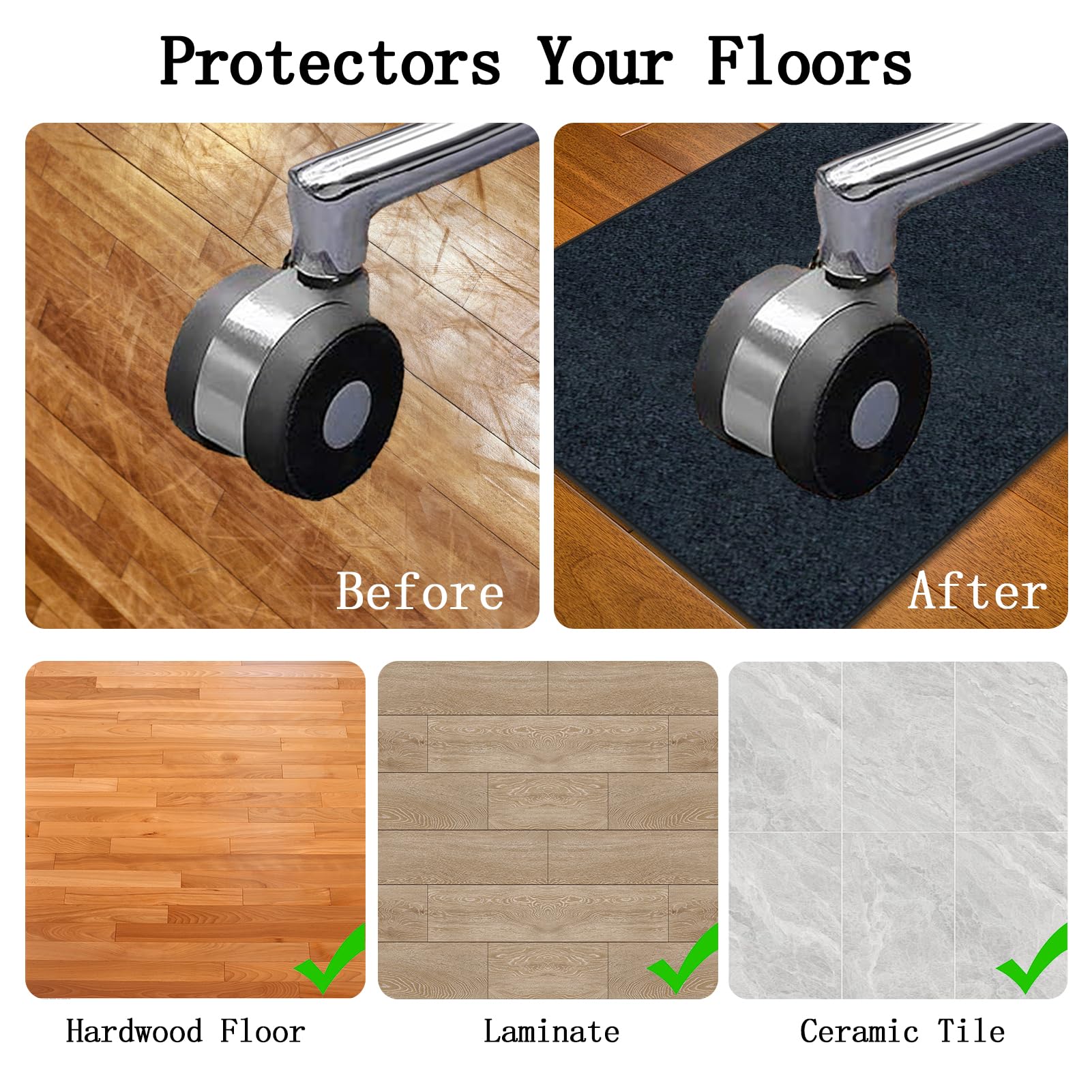 Protector Suelo Silla Ruedas Antideslizante 110 x 150 cm