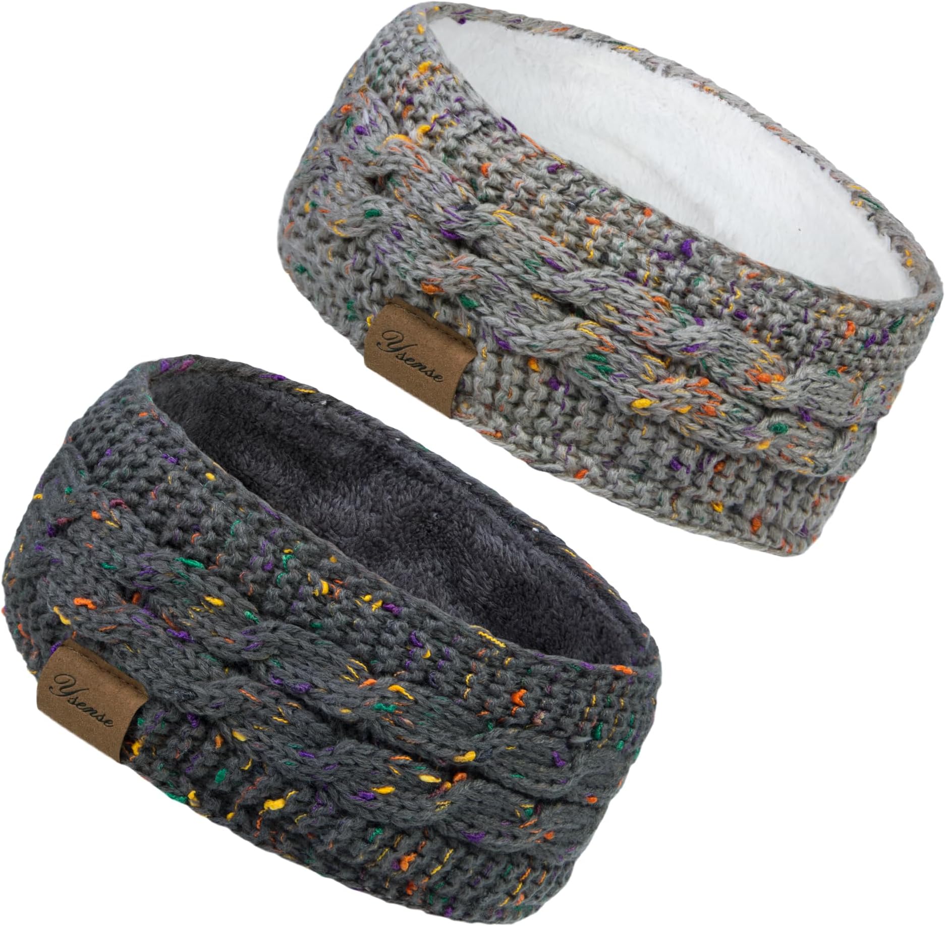 Winter Headbands for Women, Ear Warmer Headband Womens Cable Knit Fleece Lined Ear Warmers Stocking Stuffers Gifts