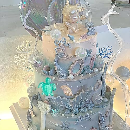 Vista 26 de Molde de fondant con temática marina, moldes de silicona de coral, conchas de tiburón oceánico, estrella de mar, pulpo, tortuga, caramelo