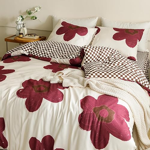 Miniatura 2 de Juego de edredón de cuadrícula azul real y blanco, juego de ropa de cama a cuadros azul real para niñas, juego de edredón transpirable para niños,