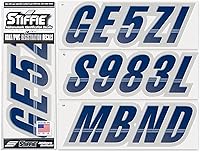 Vista 52 de Stiffie Techtron Vino/Negro 7,6 cm Adhesivos para Registro de Barcos y Motos Acuáticas • Pegatinas de Números y Letras