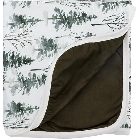 Mountain Theme Crib Sheet & Minky Baby Blanket Set - Organic Cotton