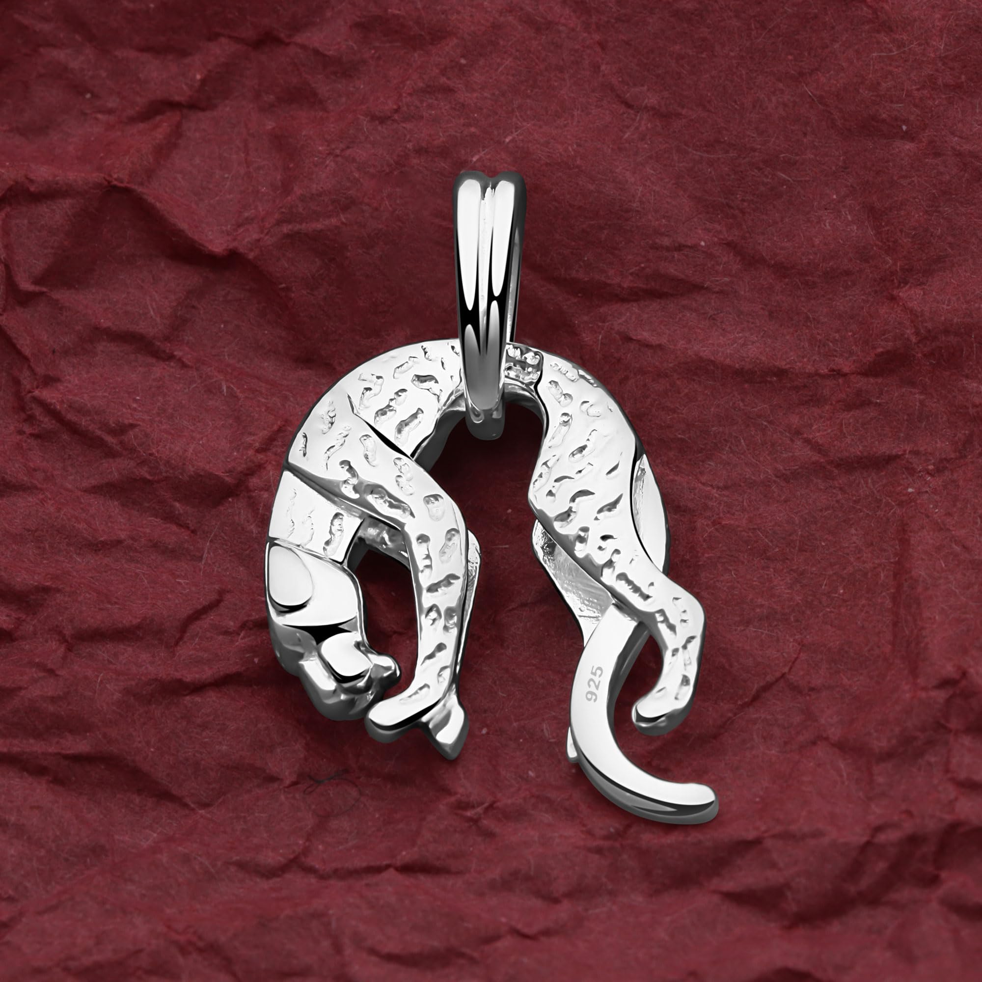Panther Anhänger Klein Massiv 925 Sterling Silber Puma Poliert für Herren und Damen