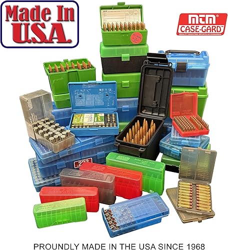Miniatura 5 de MTM 243 Caja para 100 municiones redondas de rifle, con tapa, para calibre .308 Win, velocidad 22-250., Transparente, M