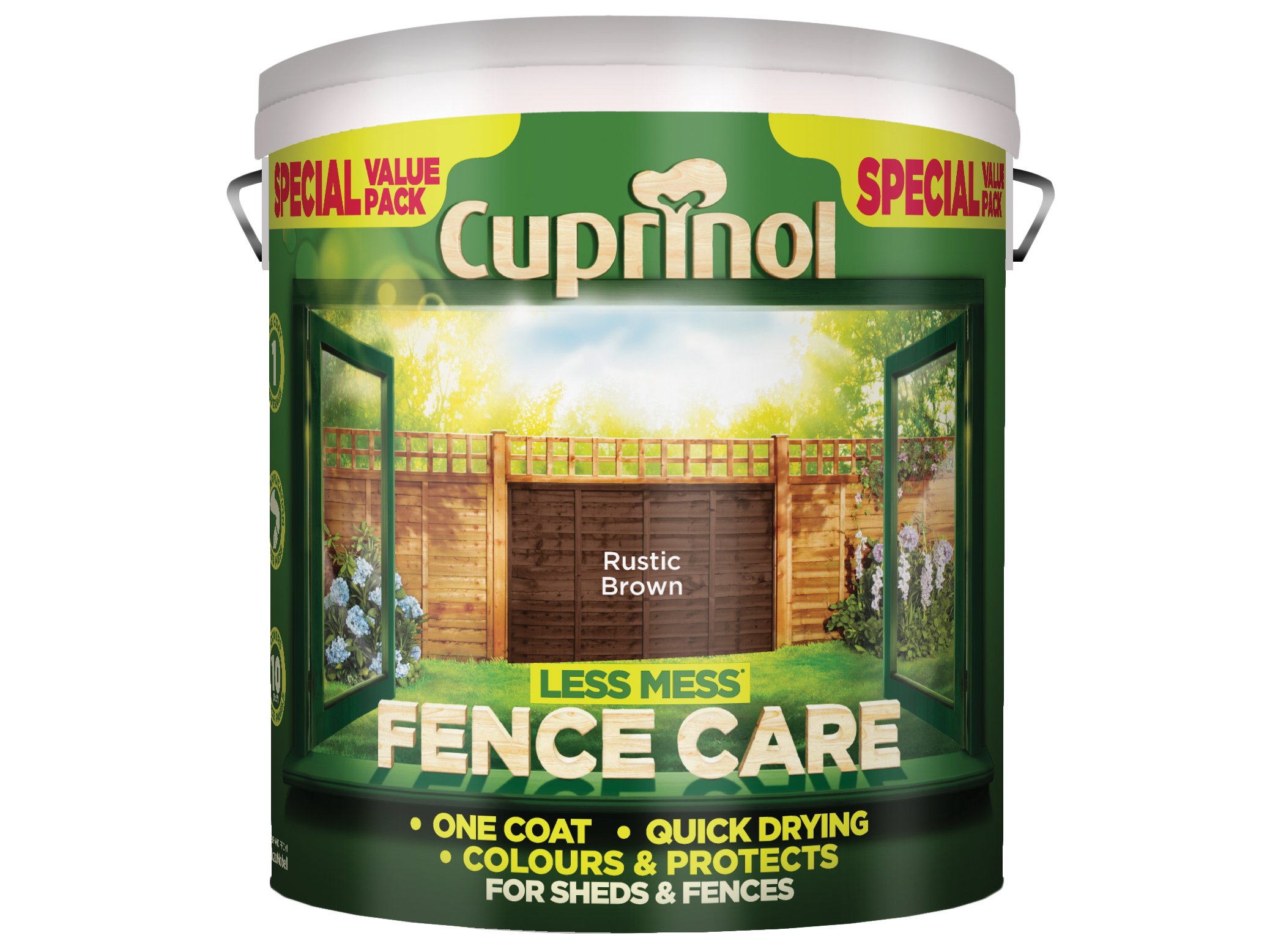 Cuprinol LMFCRB6L 6 Litre Less Mess Fence Care - Rustic Brown
