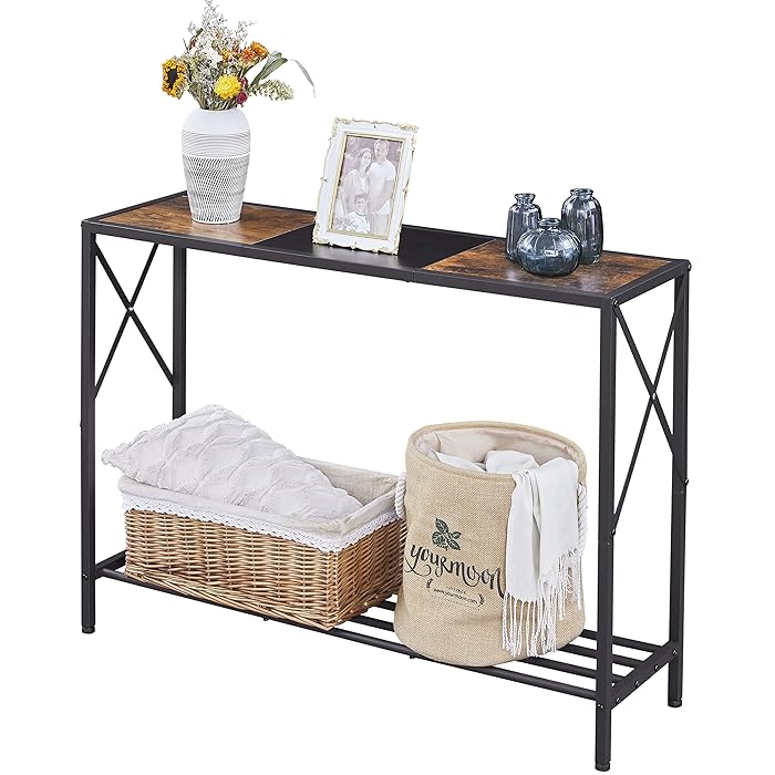 Buy Tajsoon Console Table, Industrial entryway Table, Narrow Sofa Table with Shelves,Entrance